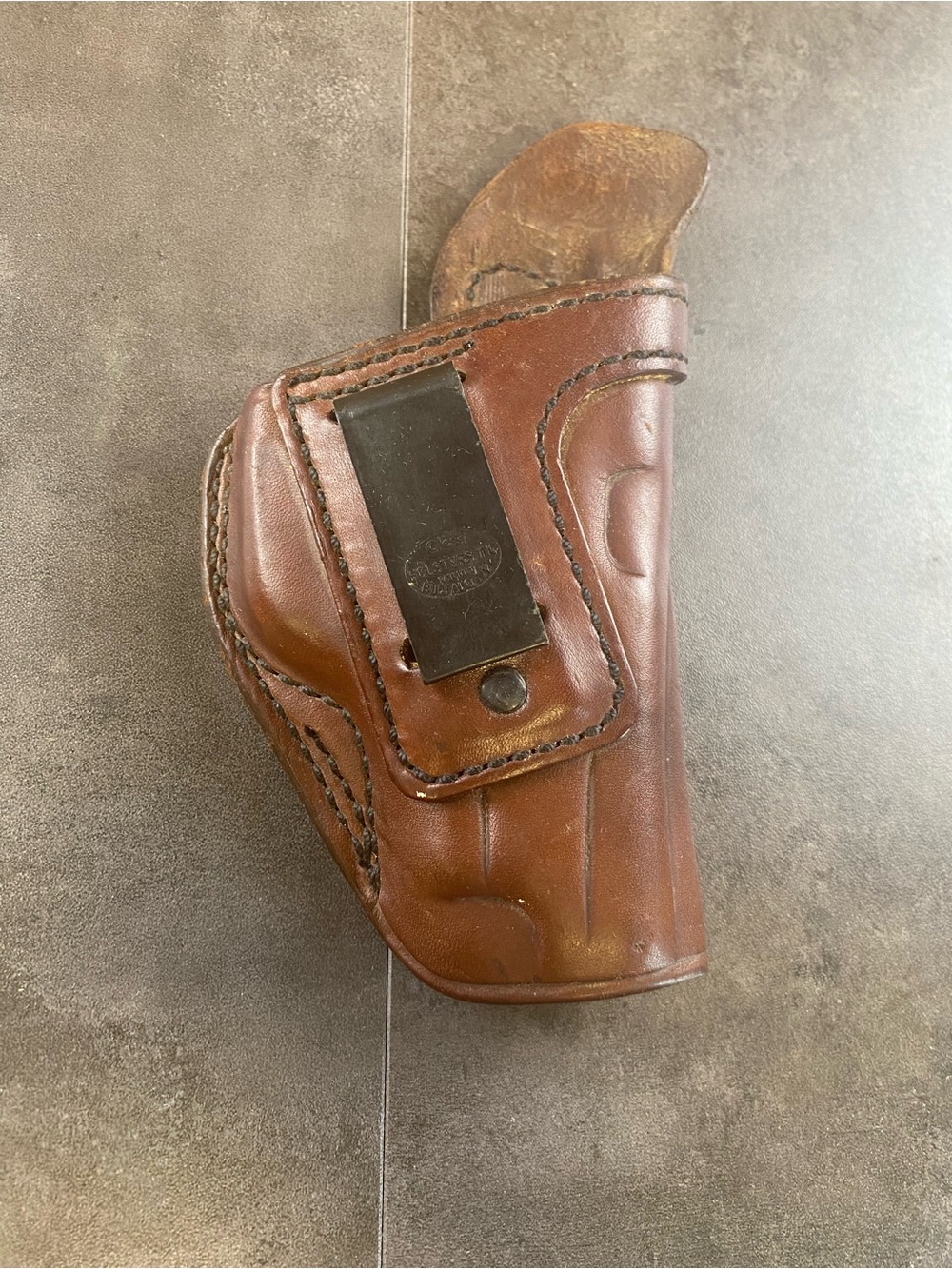 Alessi VTG Brown Leather Belt small Holster with Clip stamped 228